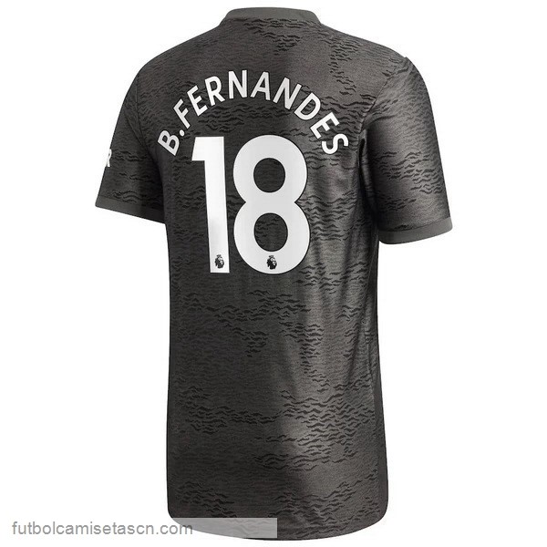 Camiseta Manchester United NO.18 B. Fernandes 2ª 2020/21 Negro